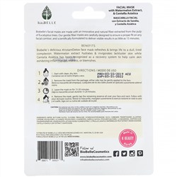 Biobelle, Botanic Fiber Facial Mask, Purifies & Calms, #InstantDetox,  1 Sheet, 0.88 oz (25 g)