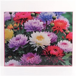 УЦЕНКА Алмазная вышивка полное заполнение «Астры», на раме, 40×50 см