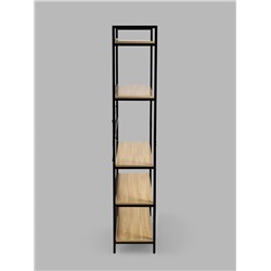 Стеллаж металлический для склада, 5 полок, дерево, 174×89×33 см, чёрный