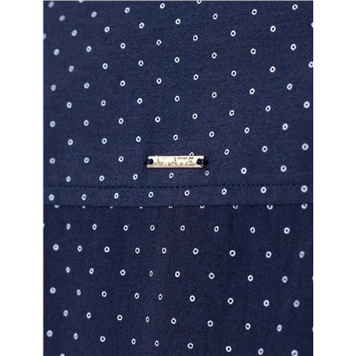 Блузка свободного силуэта в мелкий горошек из эластичного хлопка