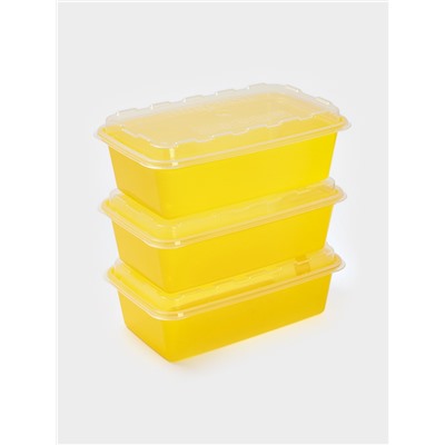 Набор контейнеров для заморозки BEROSSI Zip, 3 шт., 1 л, пластик, желтый