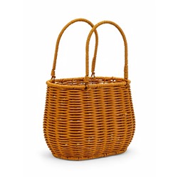 Корзина плетёная для хранения, 21×13×17 см, ручка h=13 см, коричневая