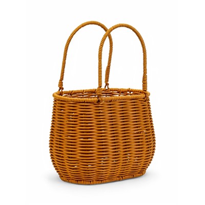 Корзина плетёная для хранения, 21×13×17 см, ручка h=13 см, коричневая