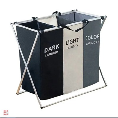 Корзина для сортировки белья 3 секции DARK/COLOR/LIGHT