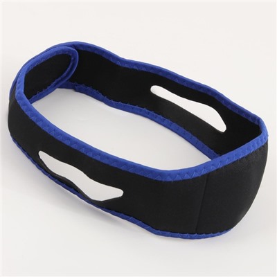 Маска текстильная против храпа, эластичная, на липучке, чёрная, синяя