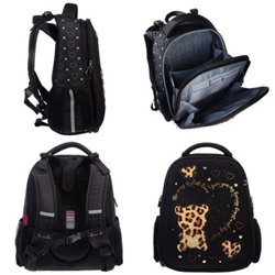 Рюкзак школьный "ЭРГОНОМИК КЛАССИК. Стильный мишка" 37х29х17 см 2 отделения 2 кармана (089321) 02012 Хатбер