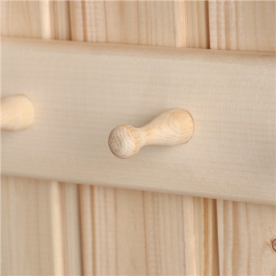 Полка - вешалка для бани и сауны, 32×21.5×7 см, деревянная, 3 крючка, «Добропаровъ»