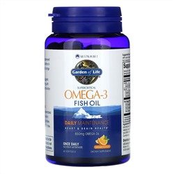Minami Nutrition, Garden of Life, сверхкритический рыбий жир с омега-3, апельсин, 60 капсул