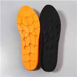 Стельки для обуви, универсальные, р-р RU до 48 (р-р Пр-ля до 47), 30 см, пара, чёрные, оранжевые