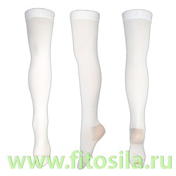 Чулки антиэмболические компрессионные до бедра, артикул АЧII (Класс компрессии II. Размер L (Цвет: белый с силиконовой резинкой)