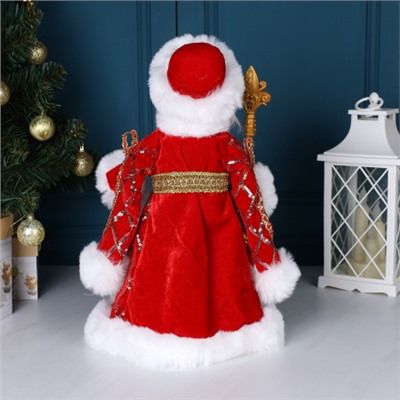 Фигурка Дед Мороз 40 см красный кафтан / 23A14-16 /уп 18/музыкальный