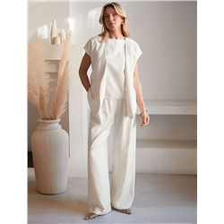 Жилет на запАх с поясом из плотного лиоцелла