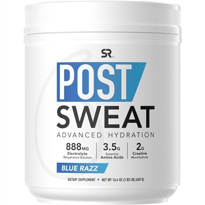 Sports Research, Post-Sweat Advanced Hydration, Blue Razz, 16.4 oz (465 g)