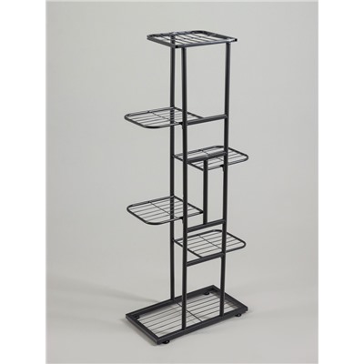 Подставка для цветов Greengo, 6 полок, 44×22×105 см, напольная, металл, тёмно-серая