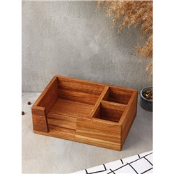 Подставка - салфетница деревянная Adelica, 21.5×15×7.5 см, дуб