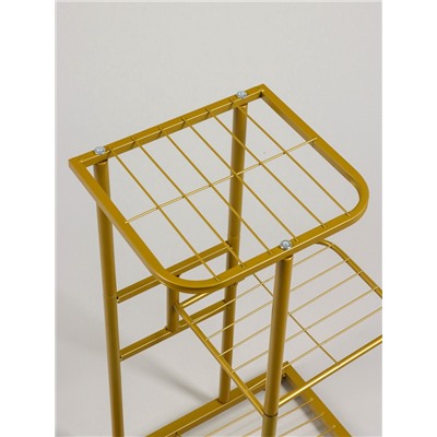 Подставка для цветов Greengo, 3 полки, 43×22×57 см, напольная, металл, цвет золотой