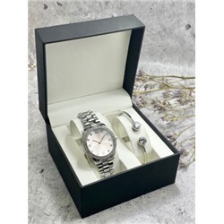 Подарочный набор для женщин часы, 2 браслета + коробка #22863159