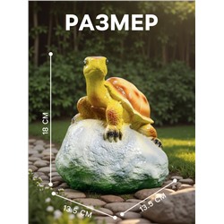 Садовая фигура из гипса «Черепаха на камне», 18×13.5×13.5 см