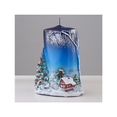 Свеча - цилиндр «Зимняя», 8×11.5×15 см