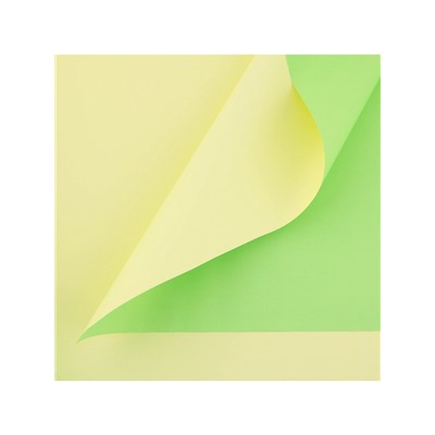 Плёнка для цветов упаковочная пудровая двухсторонняя «Салатовый+жёлтый», 50 мкм, 0.5×10 м