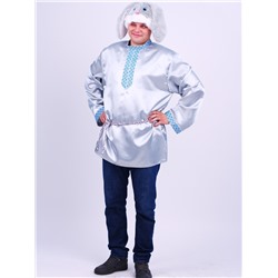 Карнавальный костюм взрослый «Заяц Степаныч», рубаха, шапка, размер 176/54-56