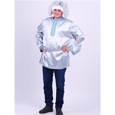 Карнавальный костюм взрослый «Заяц Степаныч», рубаха, шапка, размер 176/54-56