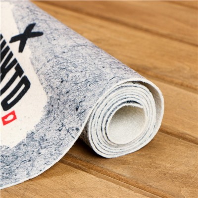 Коврик - лежак для бани и сауны с принтом «100% мужик», 150×50 см, полиэфир 70%, шерсть 30%, «Банная забава»