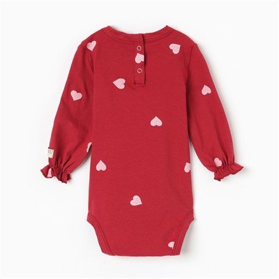 Боди детское с рюшами MINAKU, рост 62-68 см, красное