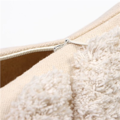 Наволочка декоративная «Этель» Бохо, 45×45 см, цвет молочный, 100% хлопок