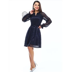 Платье темно-синее из гипюра