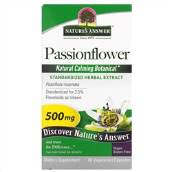 Nature's Answer, пассифлора, 500 мг, 60 вегетарианских капсул