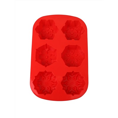 Форма для выпечки 6 ячеек силиконовая Новогодняя / HL-065 /уп 200/ 0,130/ 28*18*4