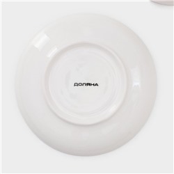 Сервиз чайный Доляна «Пташка», 12 предметов: 6 чашек 250 мл, 6 блюдец d=15 см, фарфор, белый