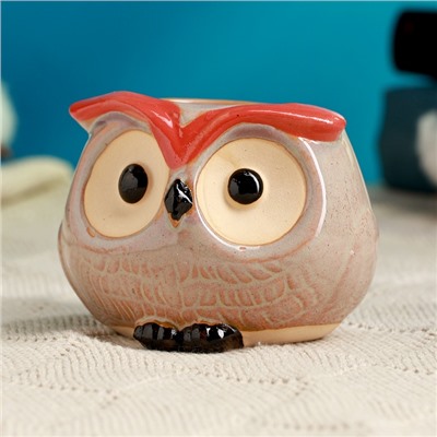 Декоративный горшок для цветов «Совёнок Бом», 150 мл, 8×6×5.5 см, керамический