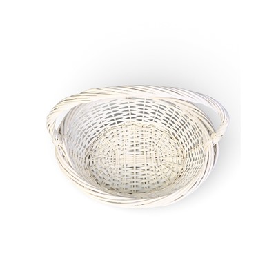 Корзина плетёная для хранения Folia, с ручкой, белая, набор 3 шт.