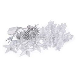 Электрогирлянда интерьерная "Звёздочки и снежинки" тёплый свет