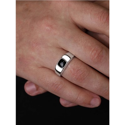 Печатка из серебра с нат.ониксом родированная 925 пробы 3102023р