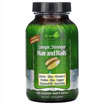 Irwin Naturals, Longer, Stronger Hair and Nails, 60 Liquid Soft-Gels