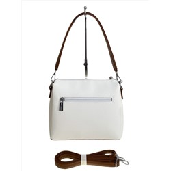 Женская сумка из искусственной кожи, цвет белый с шоколадом