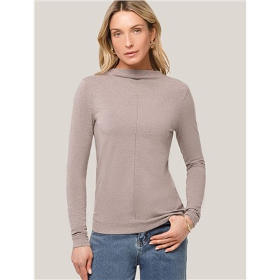 Джемпер с цельнокроеным воротом из премиального хлопка