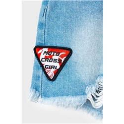 Шорты текстильные джинсовые для девочек PLAYTODAY, 1240784