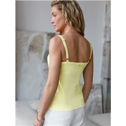 Топ с двуслойной зоной бра на бретелях из хлопка
