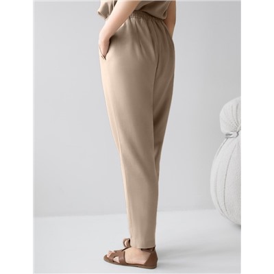 Брюки бананы с поясом на резинке из плотного лиоцелла