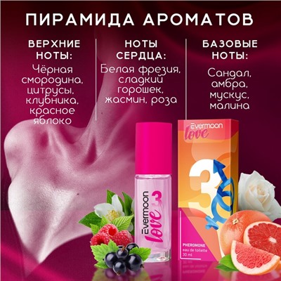 Туалетная вода с феромонами, женская, Evermoon №3, 30 мл
