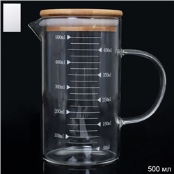 Кувшин мерный 500 мл / LCWJ102 /уп 100/* Бамбуковая крышка