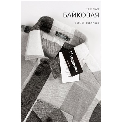Мужская теплая рубашка в клетку Happyfox