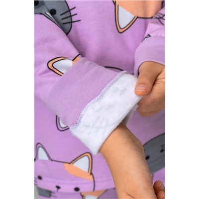 Хлопковая пижама для девочки из футера с начесом Happyfox