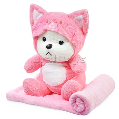 Мягкая игрушка "Медведь Малыш" с пледом, 45 см.