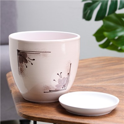 Горшок для цветов «Квартет», 2.5 л, d=19 см, h=18 см, керамический, с поддоном