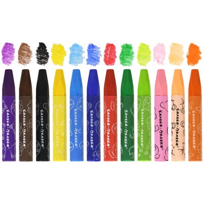 Пастель масляная 12цв утолщенная 11мм КВПШ12 Каляка-Маляка